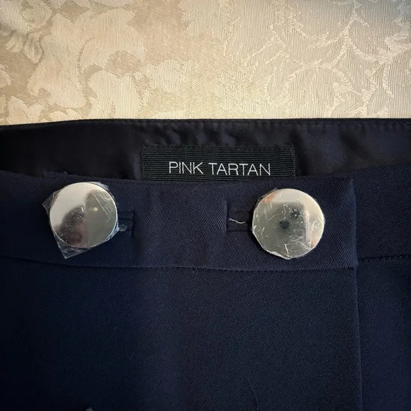 NWT Pink Tartan Navy Blue Skirt, Size 8