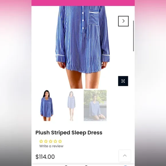 NWT- PLUSH Revolve Striped Sleep Dress Blue &amp; White