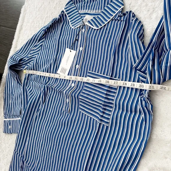 NWT- PLUSH Revolve Striped Sleep Dress Blue &amp; White