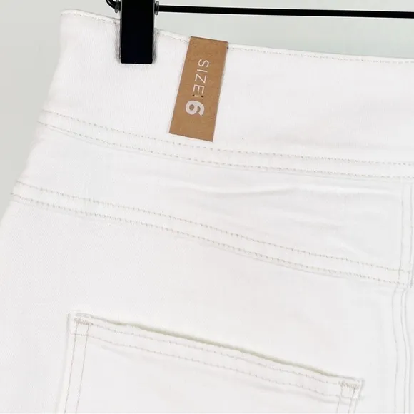 NWT Prana Broadway Denim Mid Thigh Zip Detail Skirt in White