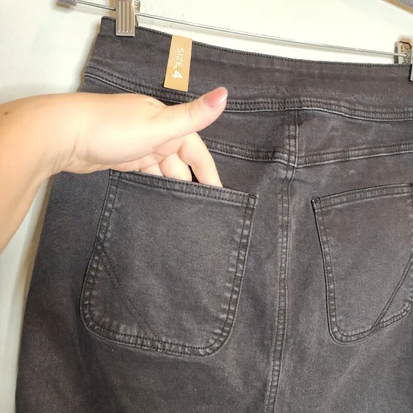 NWT Prana Stretch Denim Grey Broadway Skirt women's size 4