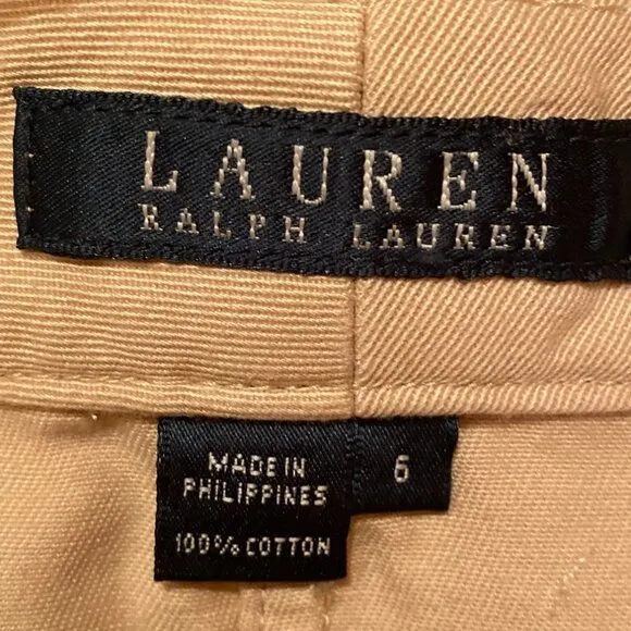 NWT Ralph Lauren Denim Beige Trumpet Skirt Size 6 Waist 32&quot; Length 29&quot;
