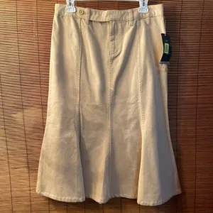 NWT Ralph Lauren Denim Beige Trumpet Skirt Size 6 Waist 32&quot; Length 29&quot;