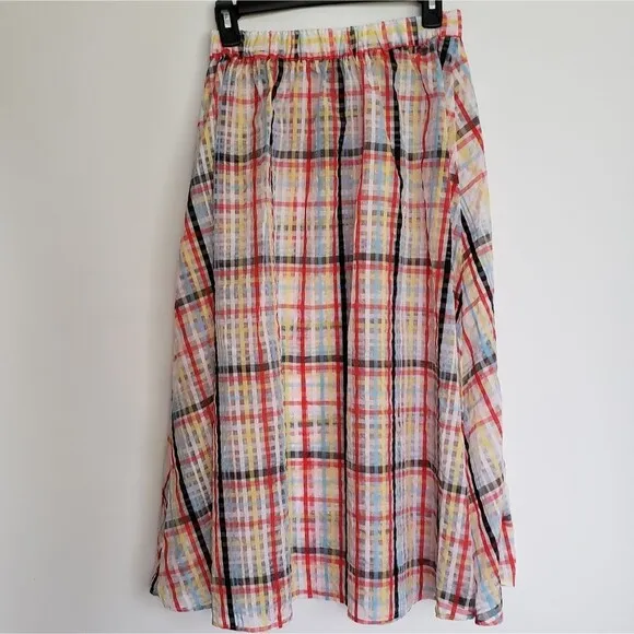 NWT Urban Outfitters Sheer A-line Midi Skirt M…