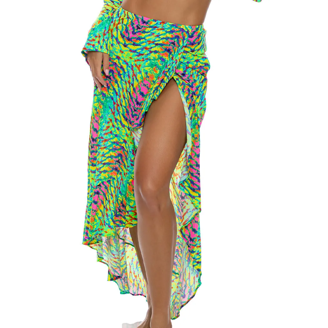 OASIS BABE - Ruffle High Lo Slit Skirt