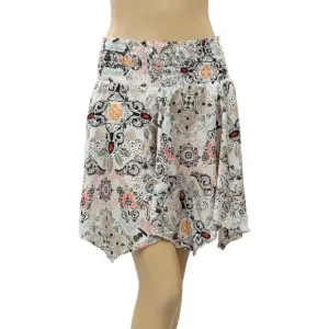 Odd Molly Anthropologie Floral Printed Smocked Mini Skirt High Waisted L3