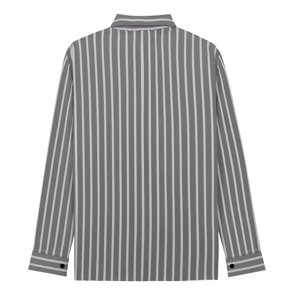 One Piece Sanji Anime Grey Striped Shirt Cosplay Costume Outfits