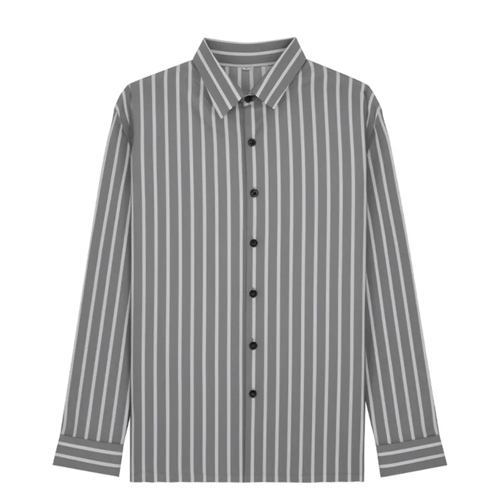 One Piece Sanji Anime Grey Striped Shirt Cosplay Costume Outfits