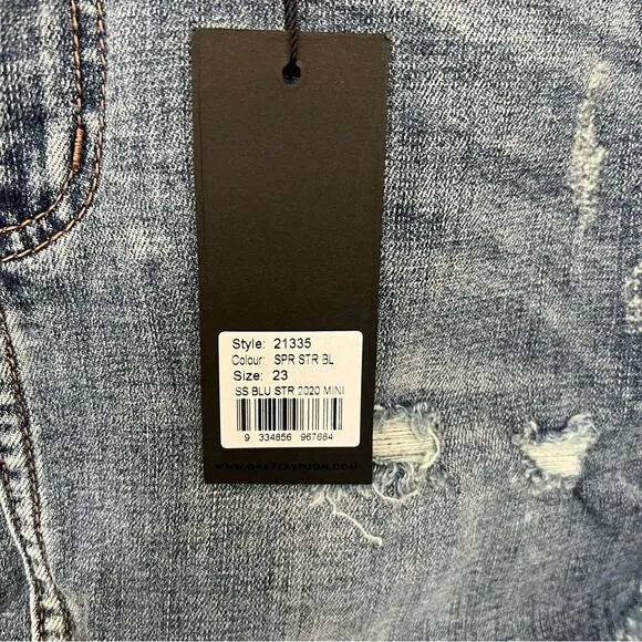 One Teaspoon 2020 Mini High Waist Denim Skirt in Superstar Blue size 23