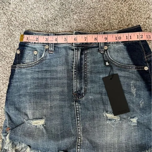 One Teaspoon 2020 Mini High Waist Denim Skirt in Superstar Blue size 23