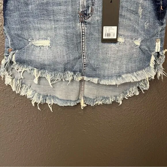 One Teaspoon 2020 Mini High Waist Denim Skirt in Superstar Blue size 23