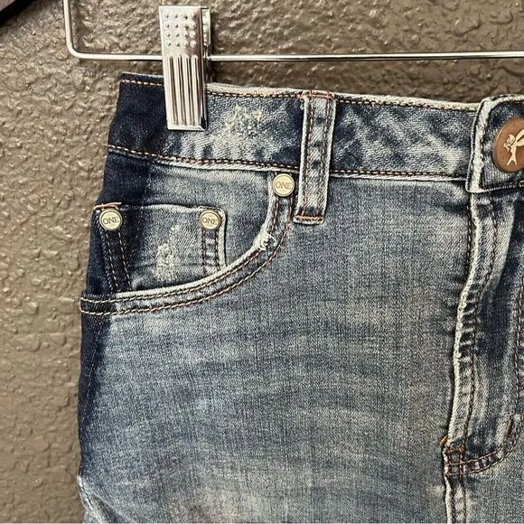 One Teaspoon 2020 Mini High Waist Denim Skirt in Superstar Blue size 23