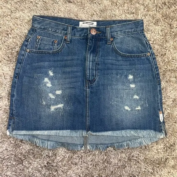 One Teaspoon Mini Skirt Pacifica Denim Skirt