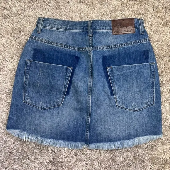 One Teaspoon Mini Skirt Pacifica Denim Skirt