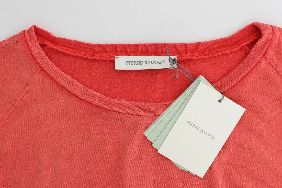 Orange cap sleeve cotton t-shirt