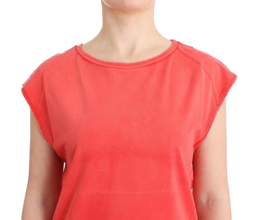 Orange cap sleeve cotton t-shirt