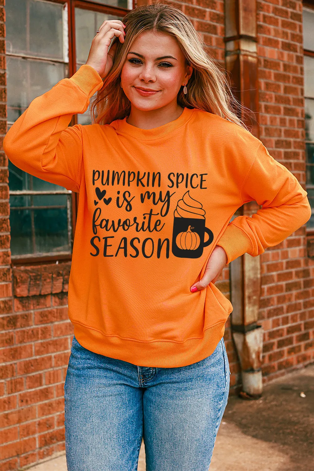 Orange Pumpkin Spice Is My Favorite Season Graphic Sweatshirt