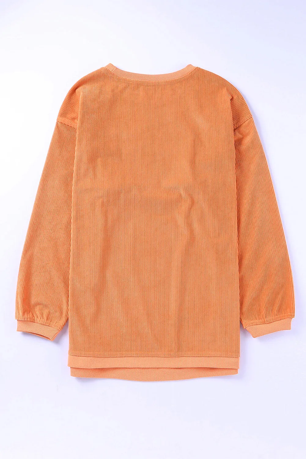 Orange Star Graphic Drop Shoulder Corded Sweatshirt