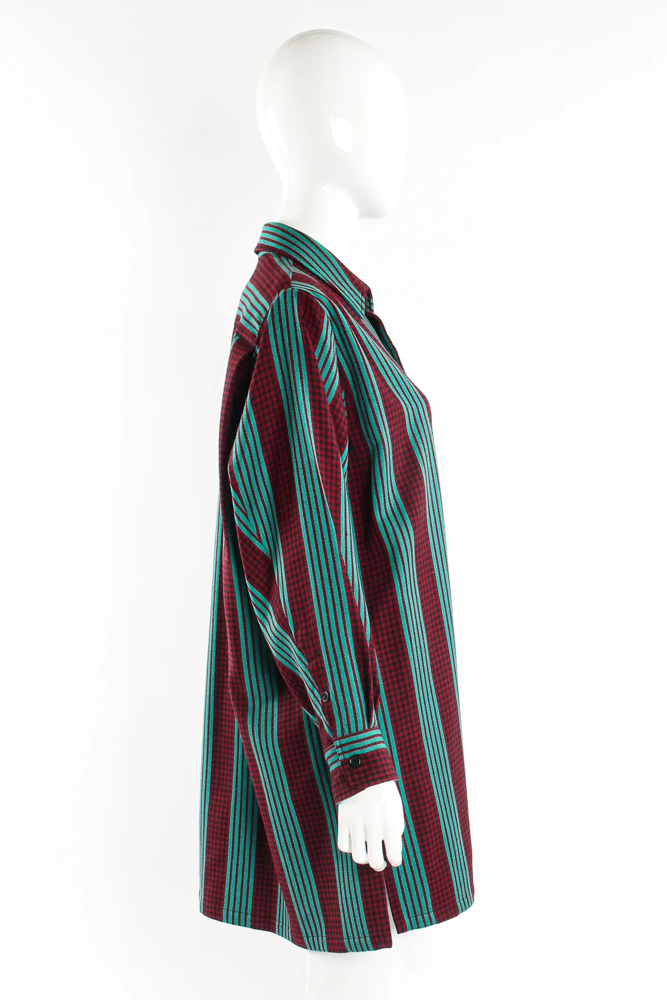 Oversized Striped Plaid Shirt