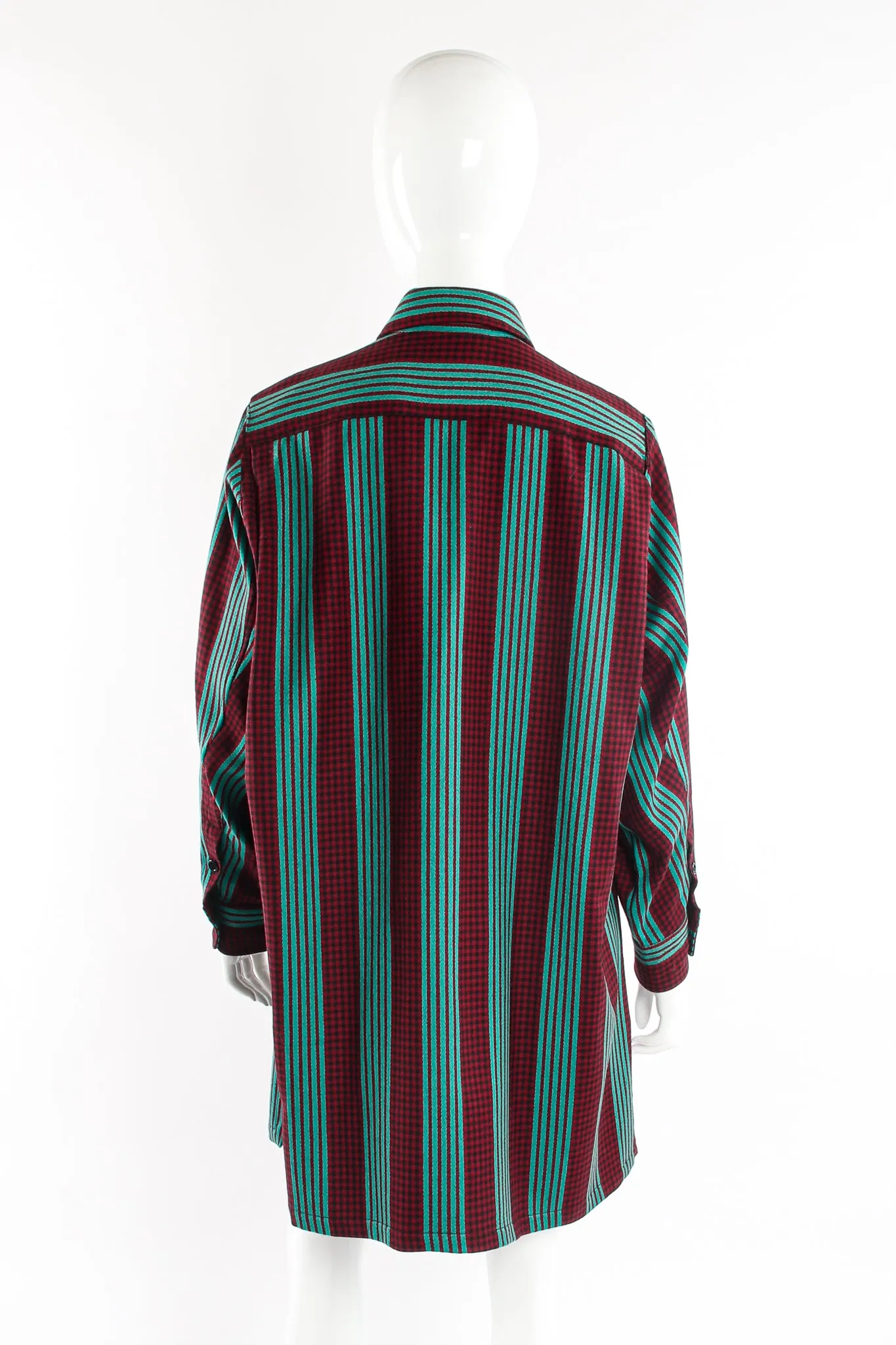 Oversized Striped Plaid Shirt