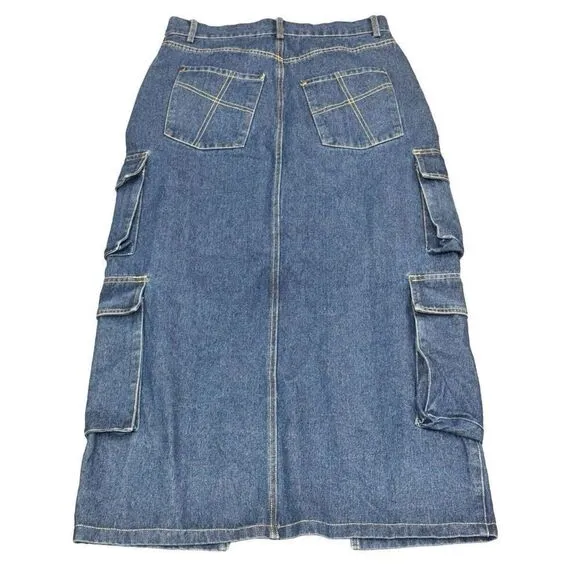 Papermoon Maxi Denim Skirt Size Medium