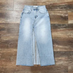 PARKE DENIM MAXI SKIRT WITH SLIT SIZE XS