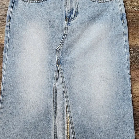 PARKE DENIM MAXI SKIRT WITH SLIT SIZE XS