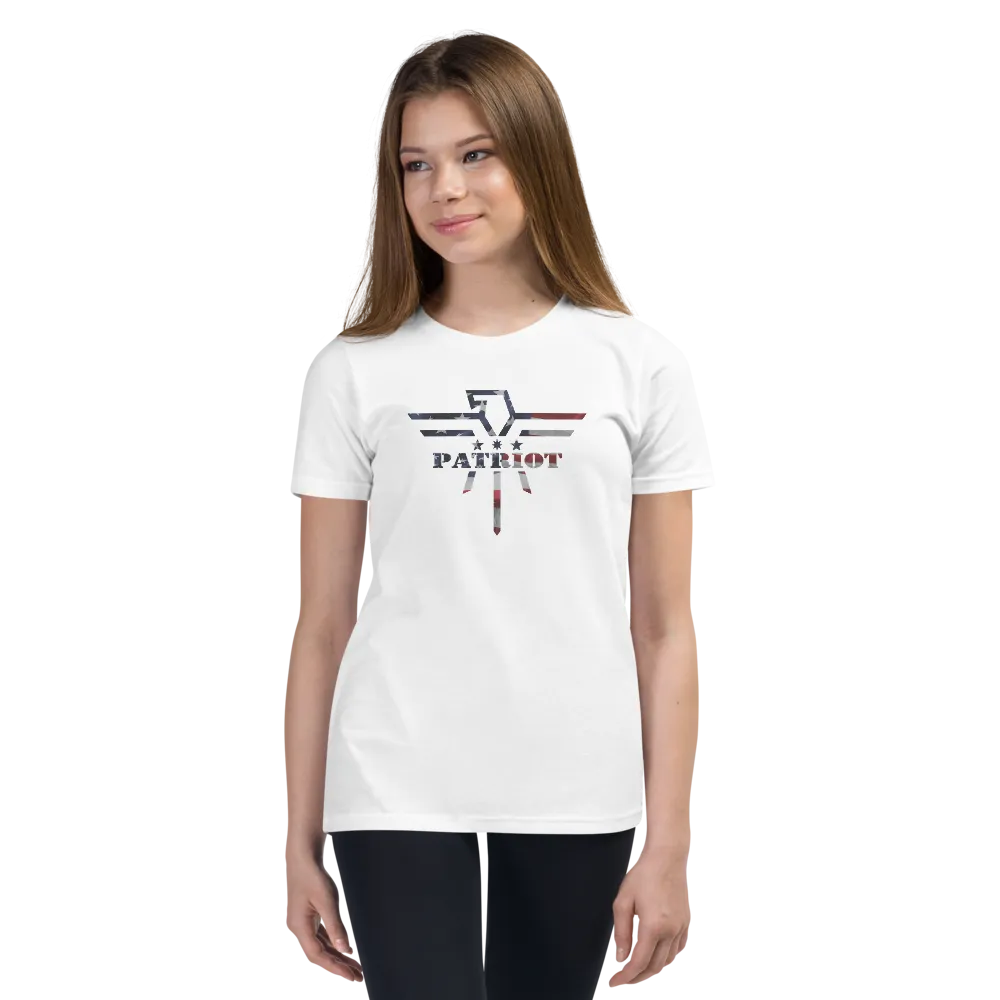 Patriot Eagle Logo RWB Flag T-Shirt Youth