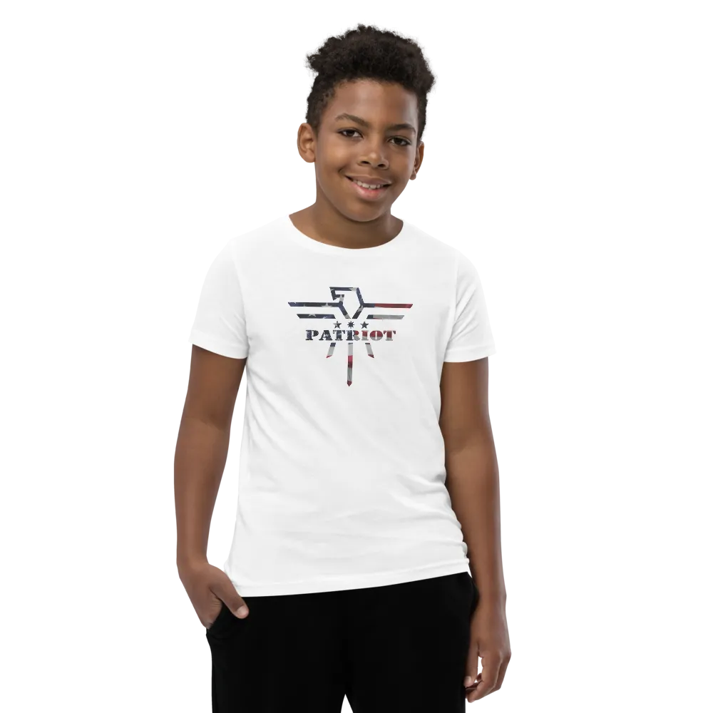 Patriot Eagle Logo RWB Flag T-Shirt Youth