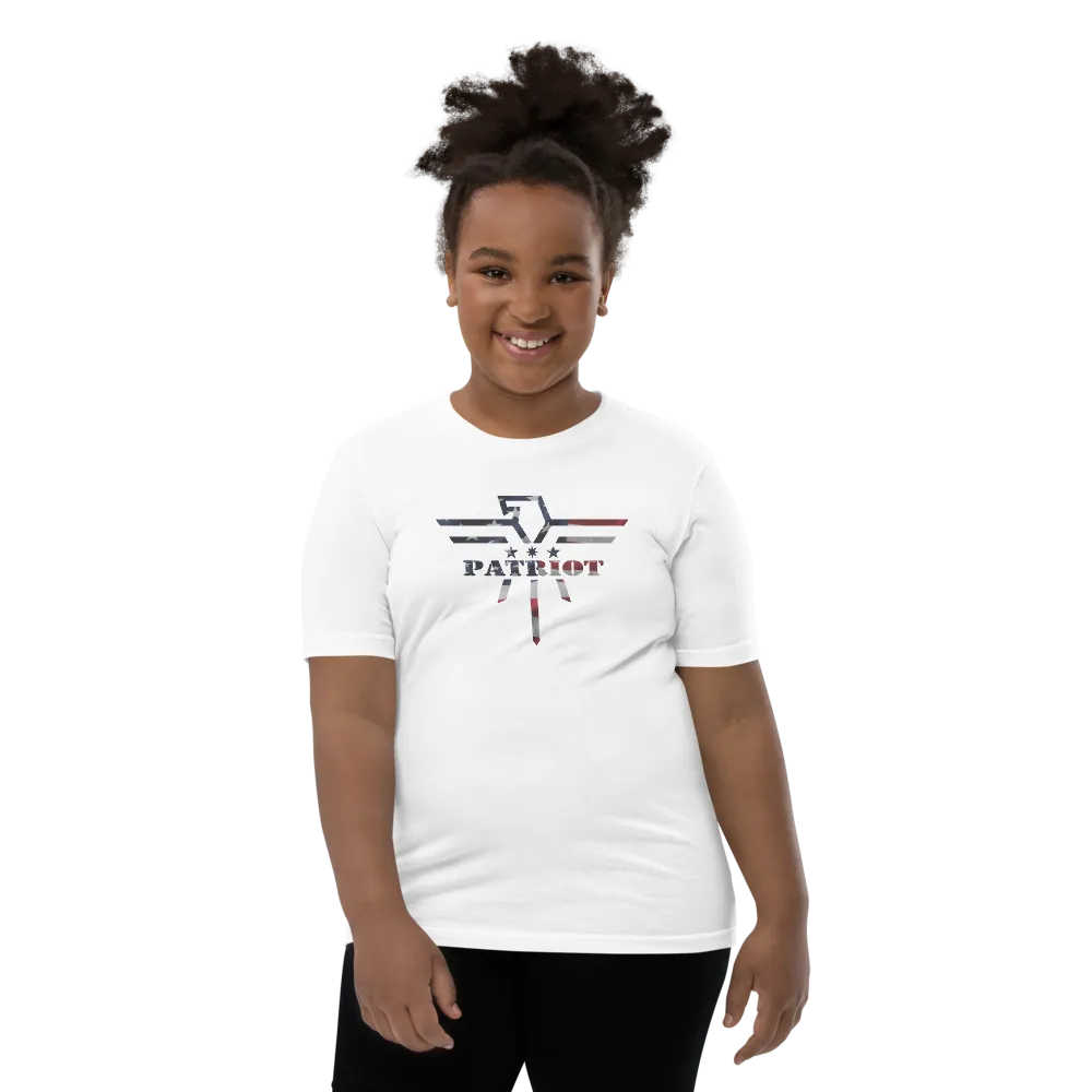 Patriot Eagle Logo RWB Flag T-Shirt Youth