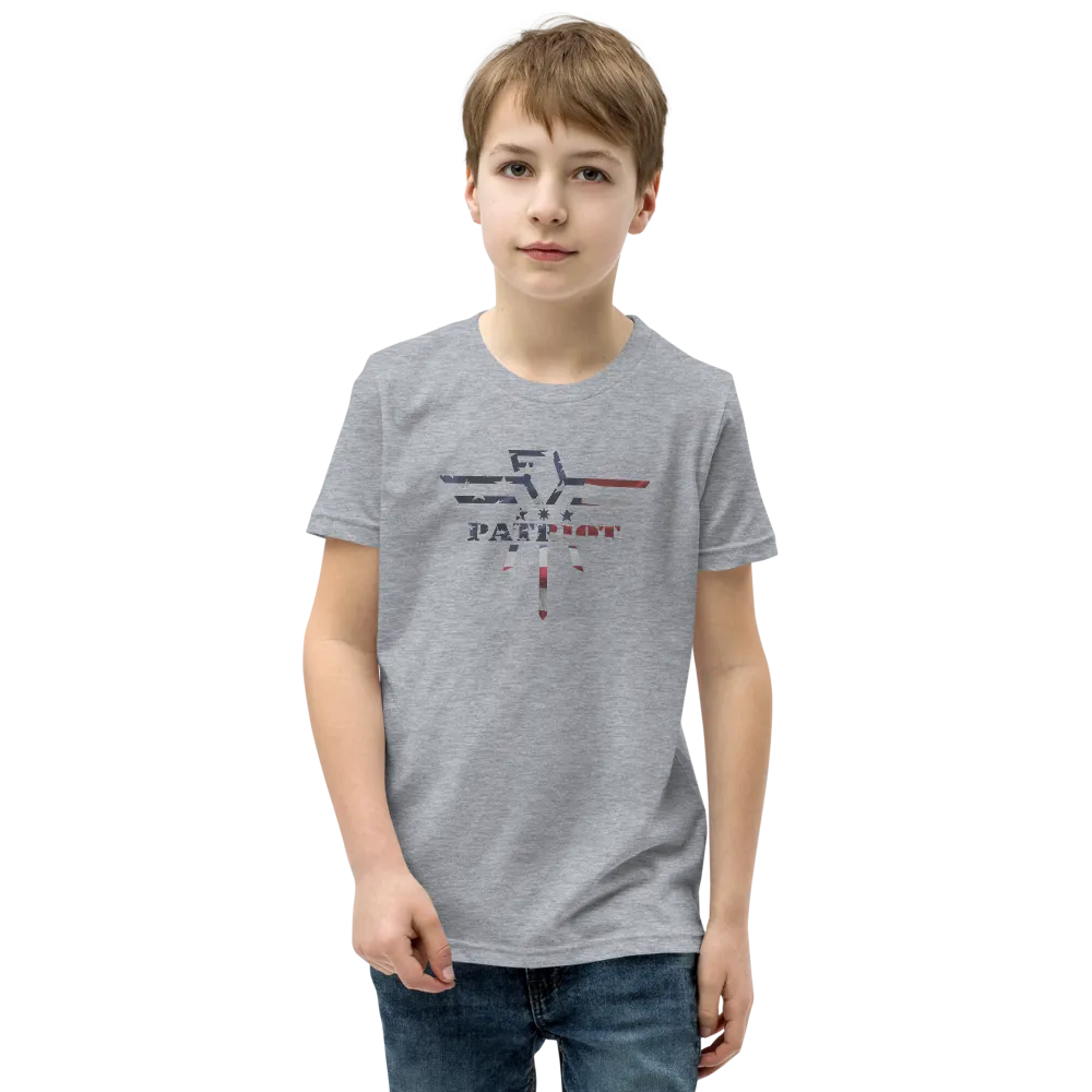 Patriot Eagle Logo RWB Flag T-Shirt Youth
