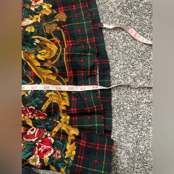 PENDLETON VTG Womens Maxi Rayon Skirt Tartan Floral Tassel Print Size 10 Preppy