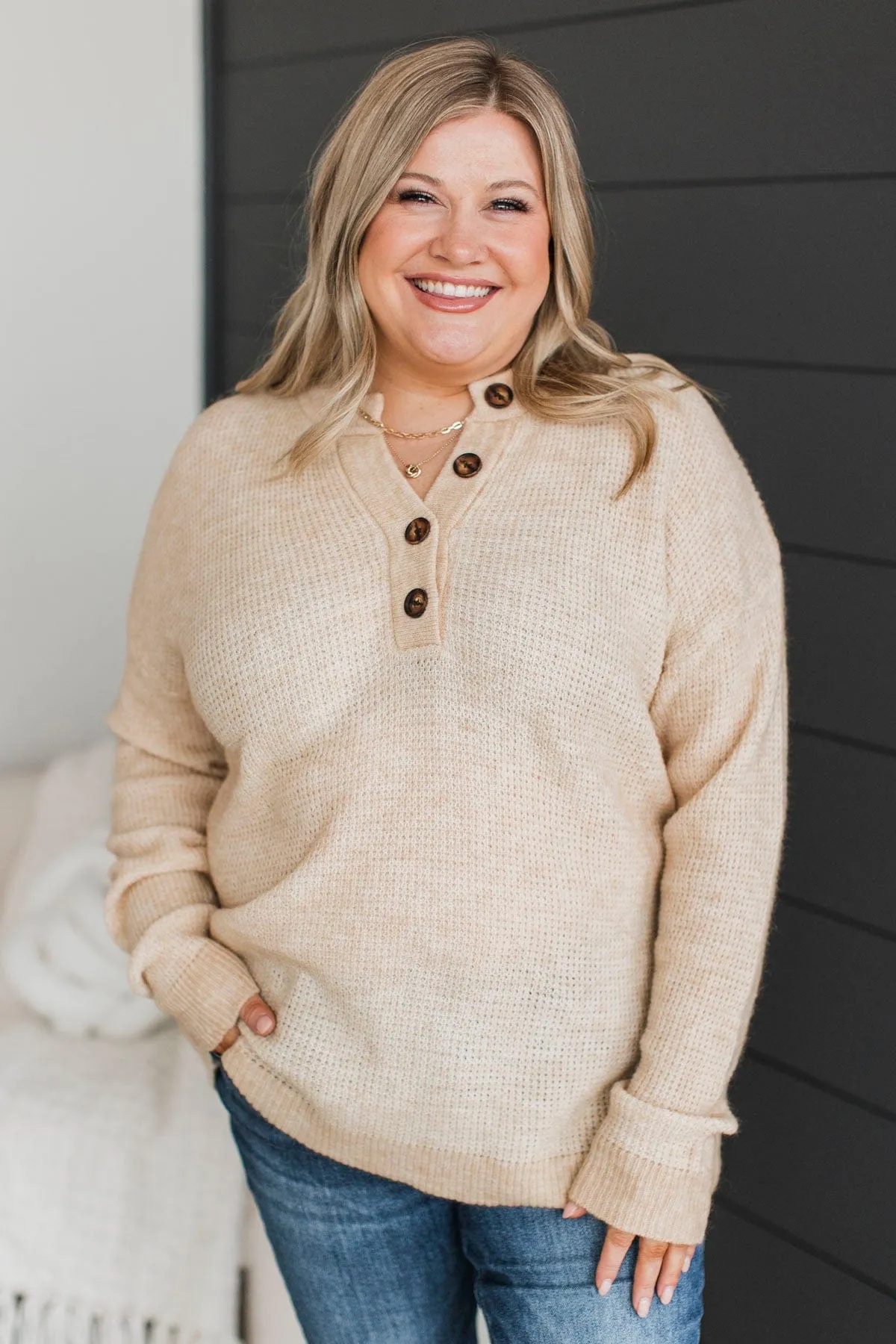 Perfectly Matched Knit Sweater- Oatmeal
