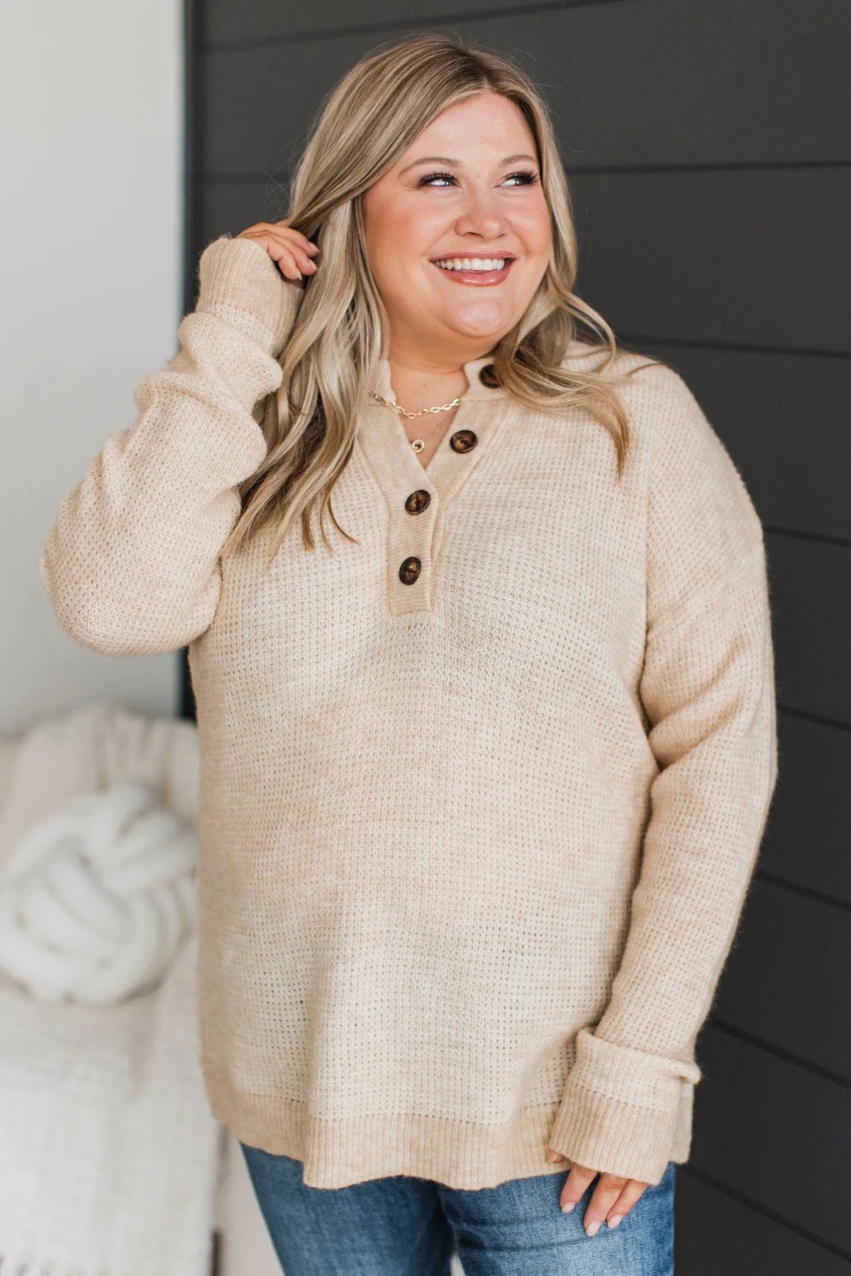 Perfectly Matched Knit Sweater- Oatmeal