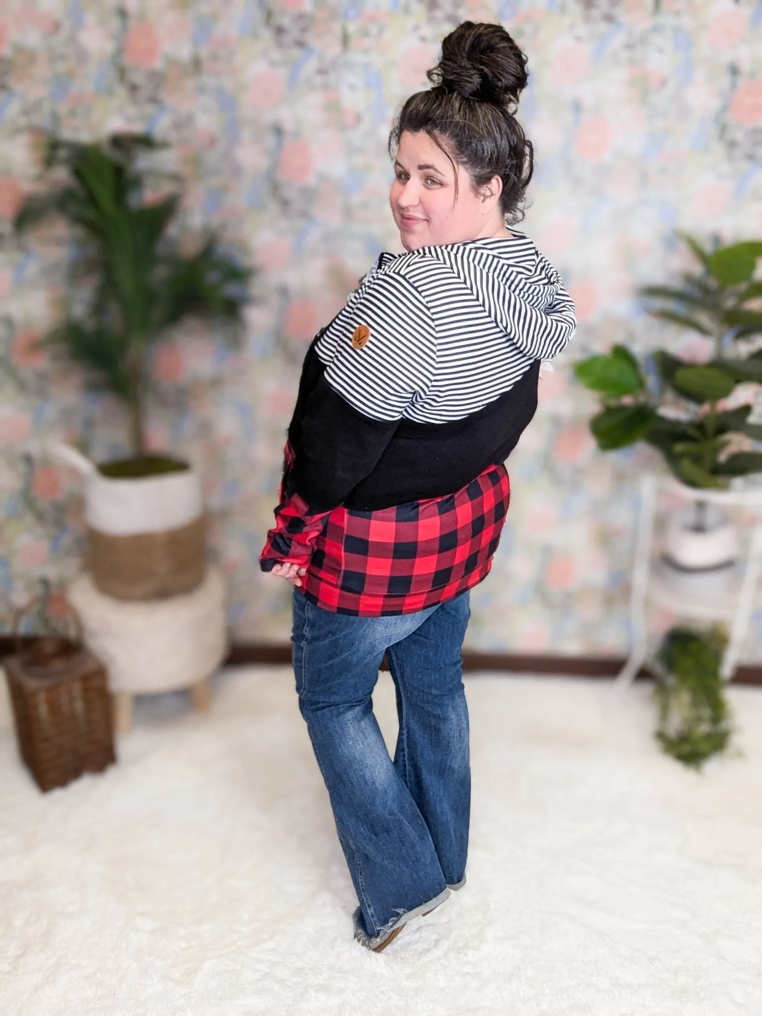 PHC Triple Stretch Buffalo Plaid   Stripe Full Zip Hoodie