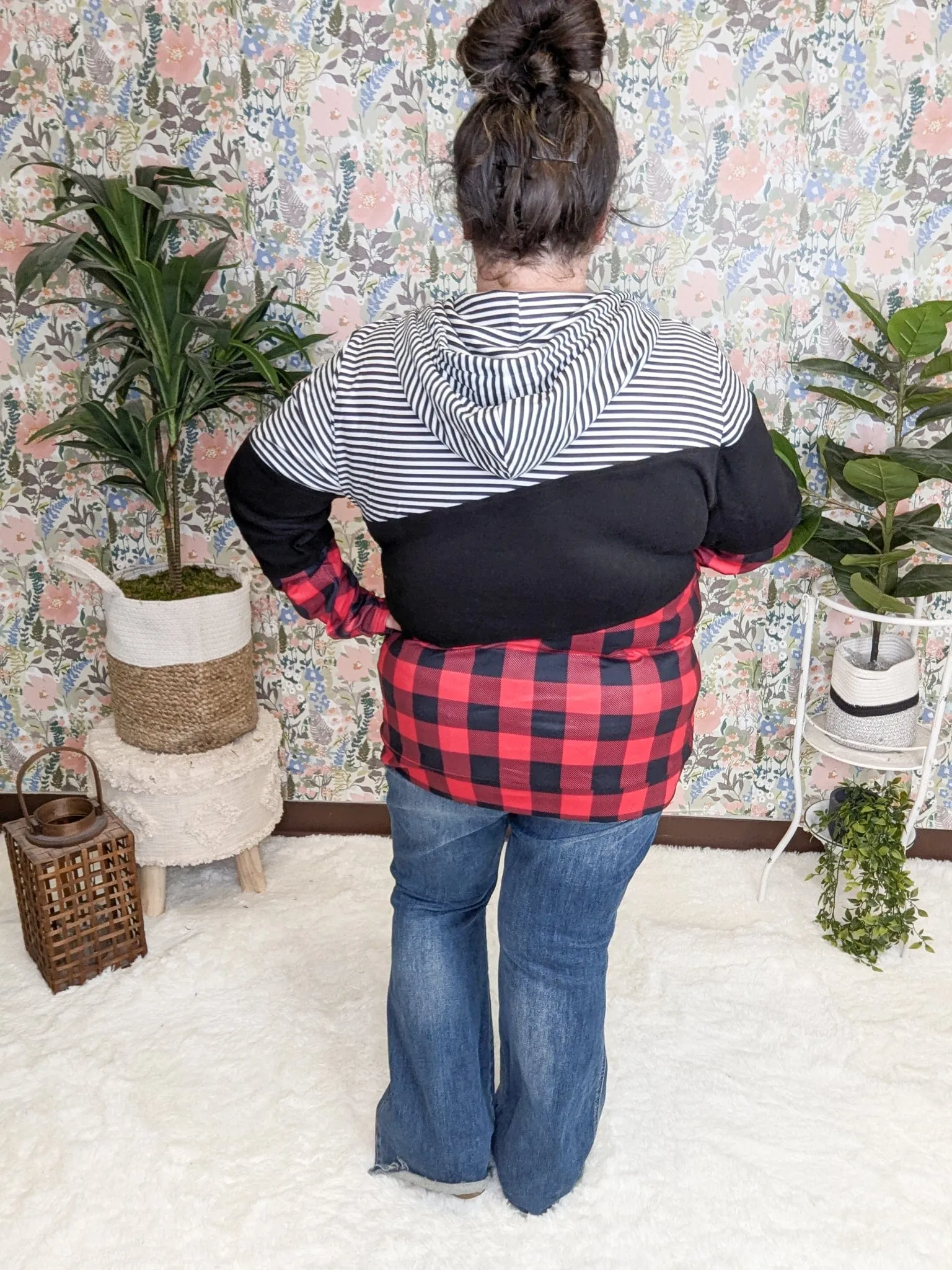 PHC Triple Stretch Buffalo Plaid   Stripe Full Zip Hoodie