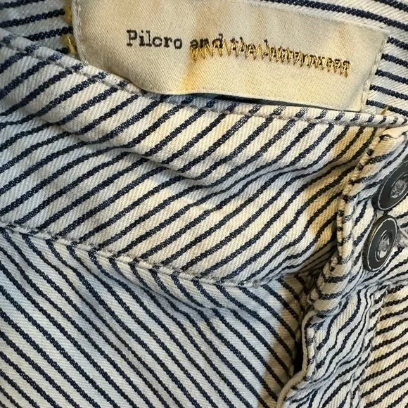 Pilcro by Anthropologie | Denim Pencil Skirt | Stripes | Sz 26