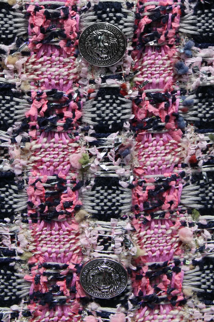 Pink and Navy Tweed Skirt