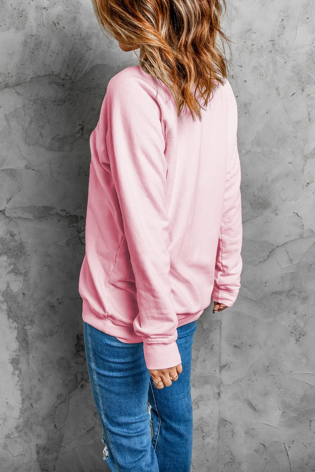 Pink Sequined Coffee is my Valentine Graphic Pullover Sweatshirt