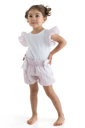 PINK STRIPES Cotton T-Shirt & Shorts