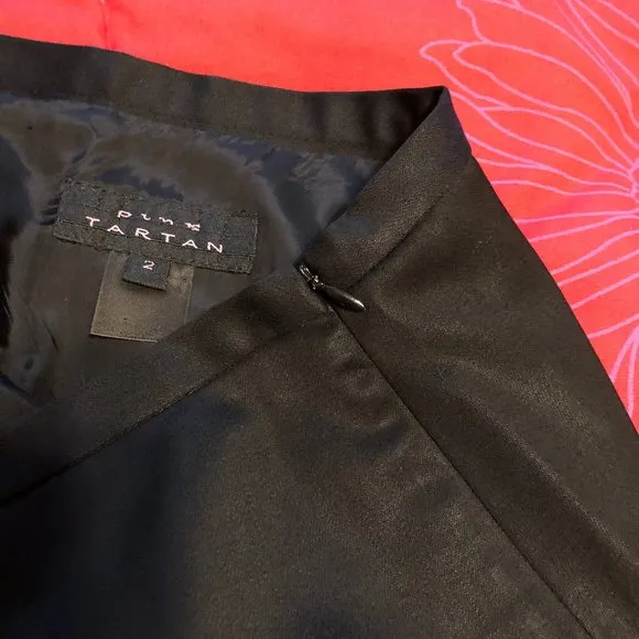 Pink Tartan Black Skirt Size 2 EUC