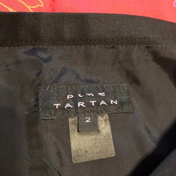 Pink Tartan Black Skirt Size 2 EUC