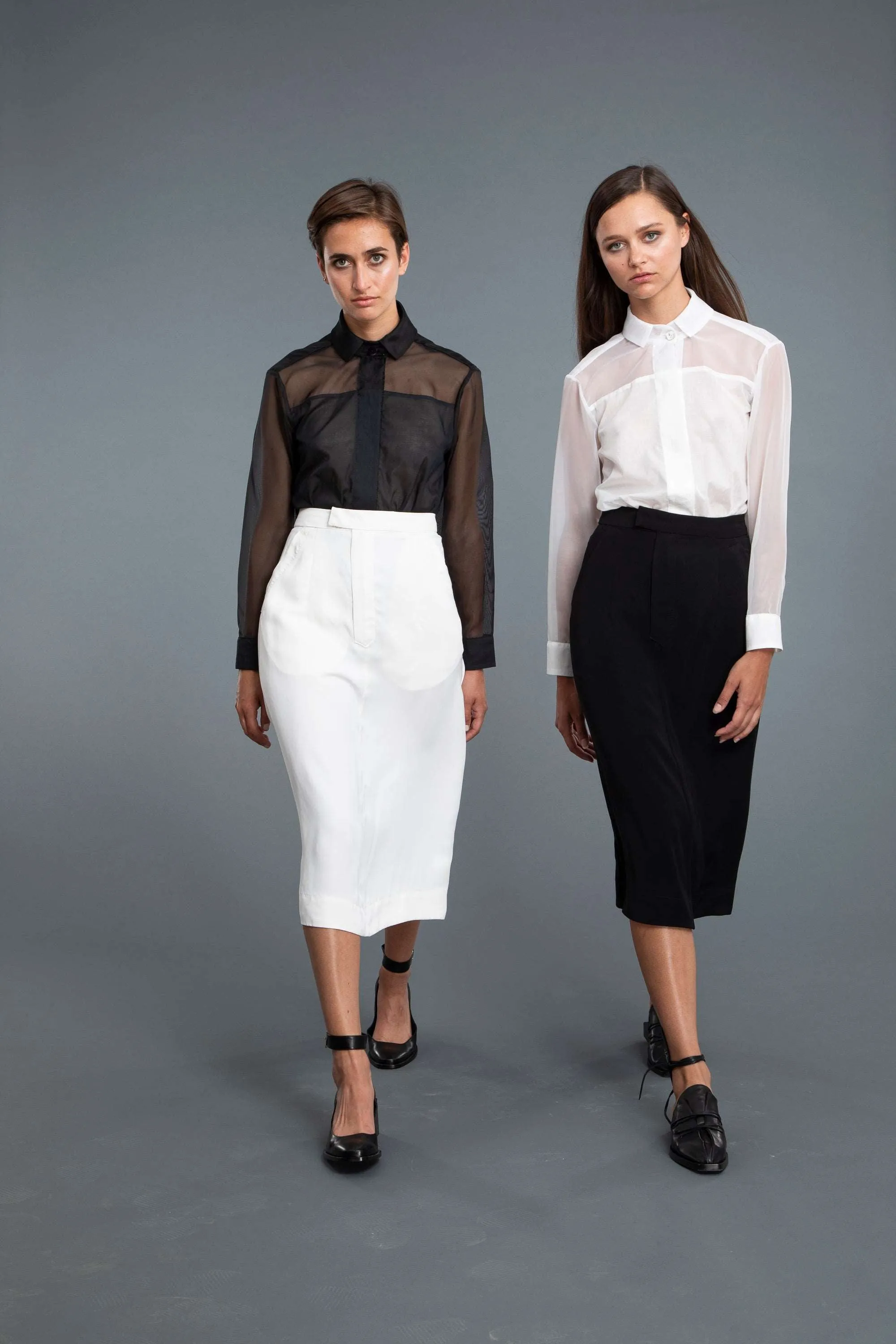 Pippa Black Midi A-line Skirt