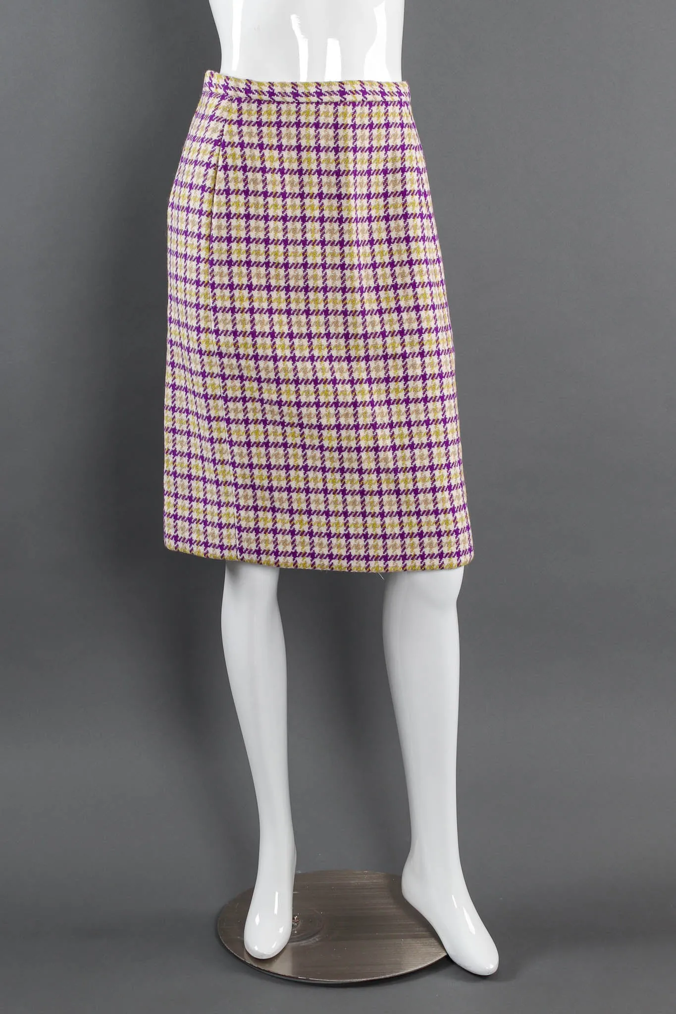 Plaid Tartan Vest Duster & Skirt Set