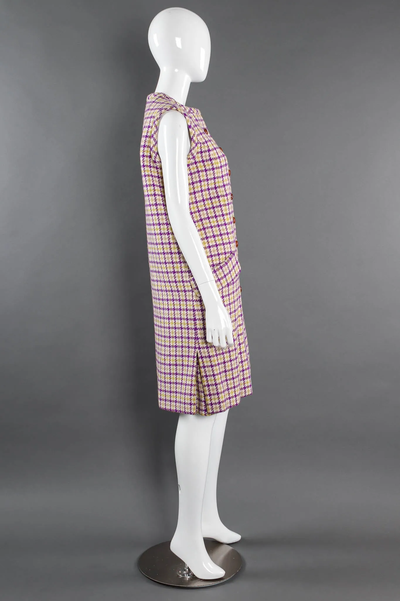 Plaid Tartan Vest Duster & Skirt Set