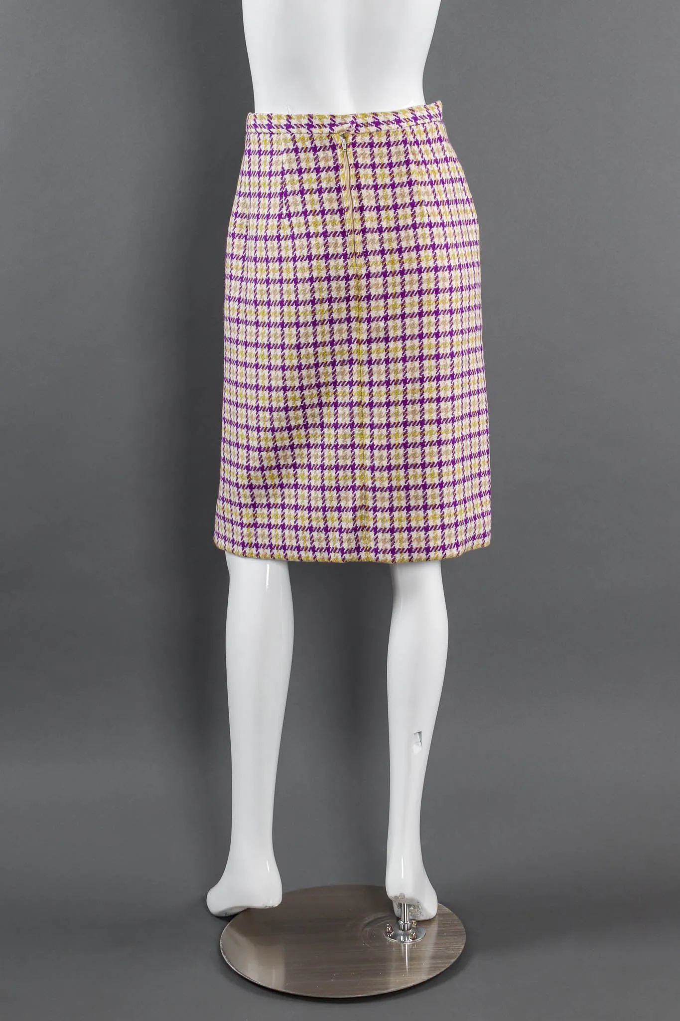 Plaid Tartan Vest Duster & Skirt Set