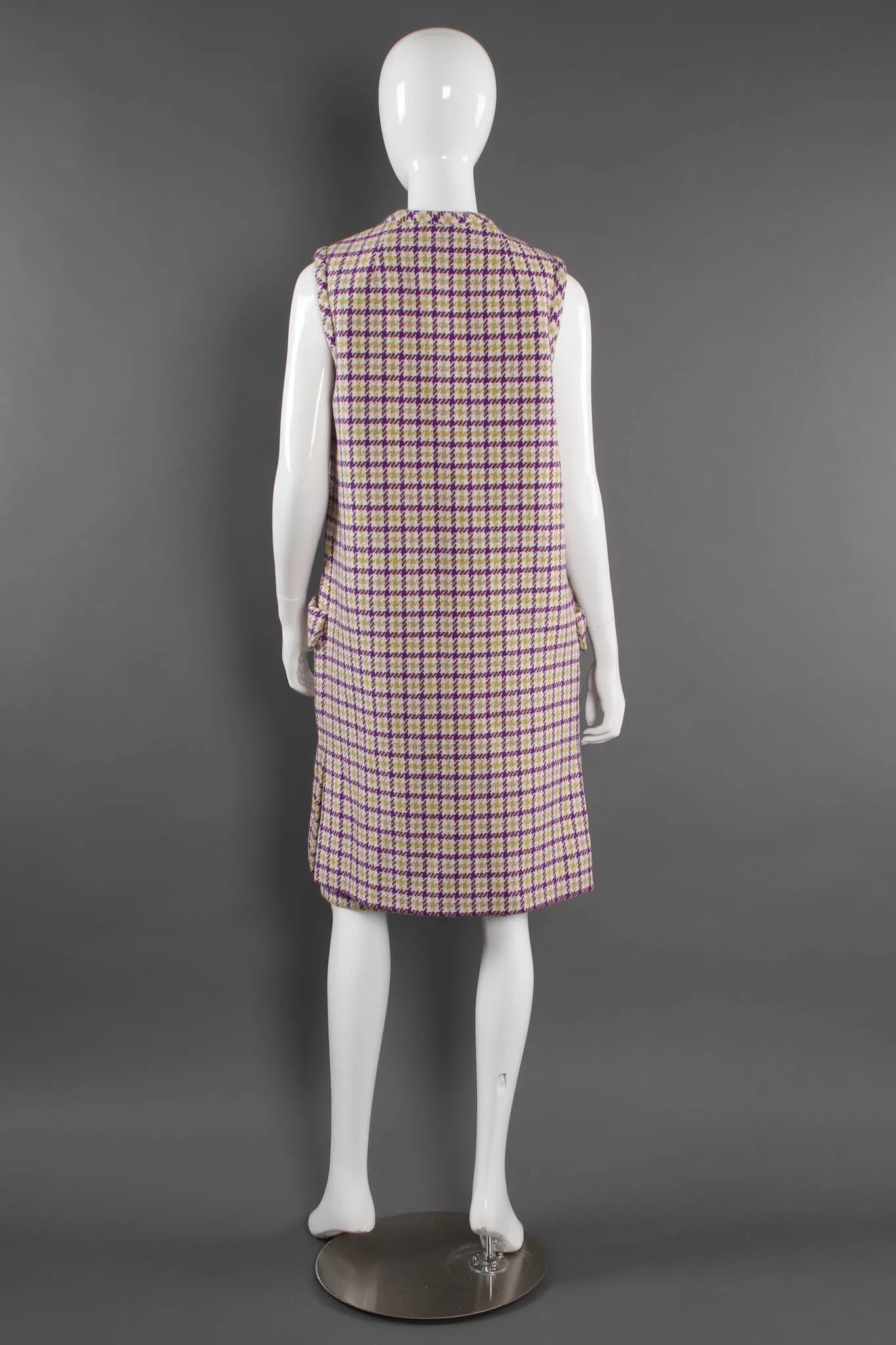 Plaid Tartan Vest Duster & Skirt Set