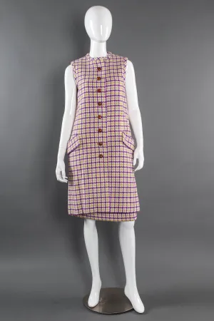 Plaid Tartan Vest Duster & Skirt Set