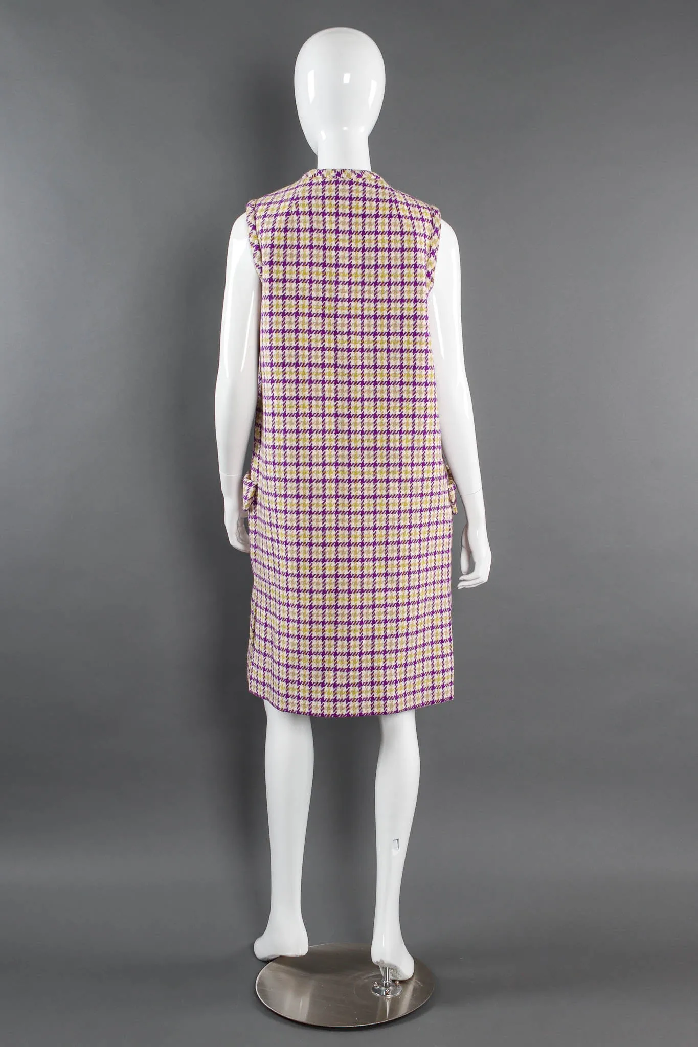 Plaid Tartan Vest Duster & Skirt Set