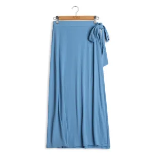Point Blue A-Line Tie Skirt